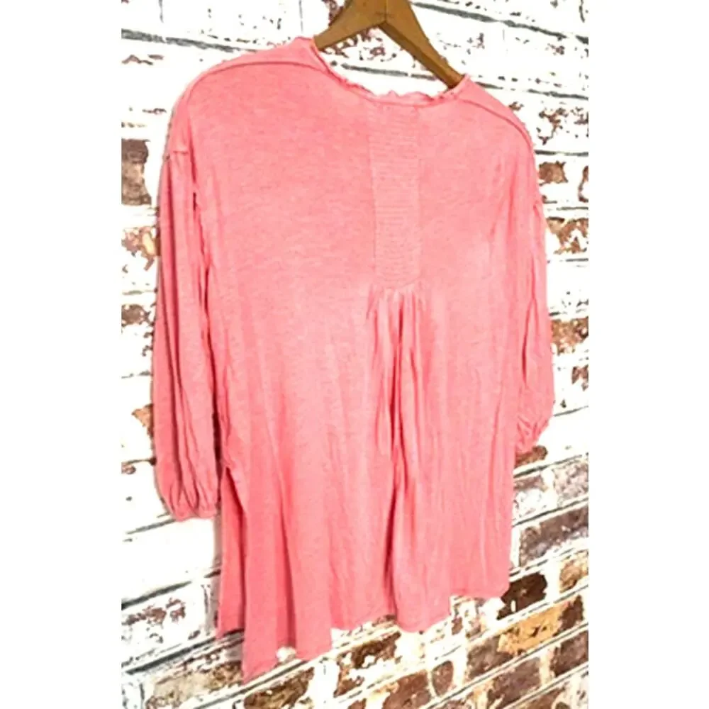 Free People We The Free Flowing Lightweight Linen Blend Tassel Peasant Blouse